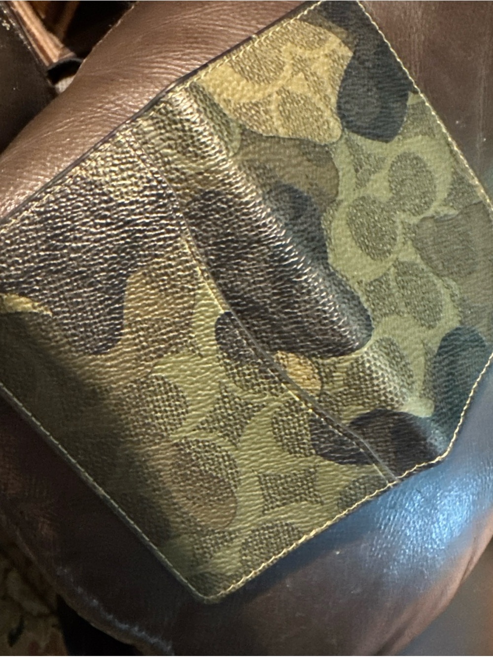 Coach Men's Green/Black Camouflage Bifold Wallet w/ ID Window, Credit Card - Picture 2 of 16